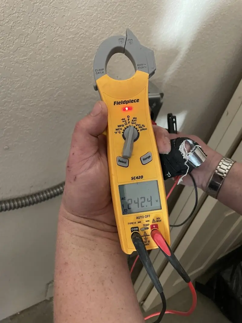Voltage testing with clamp meter during Generator Installation in Ballston